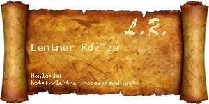 Lentner Róza névjegykártya